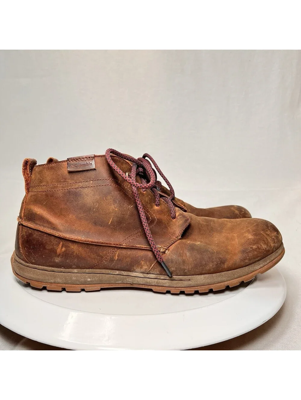Columbia Davenport Chukka Waterproof Brown Leather Boots Men's Size 14
